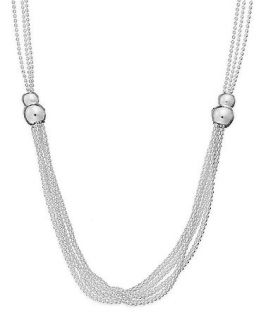 Giani Bernini Sterling Silver Necklace, Multi Row Popcorn Chain Bib