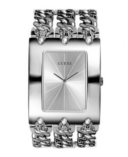 GUESS Watch, Womens Silver tone Multichain Bracelet 40x48mm G85719L