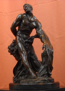 Milo of Croton Bronze Statue Puget Nude Greek Wrestler