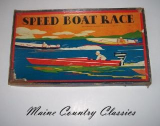 Antique Milton Bradley Game Speed Boat Race MB No
