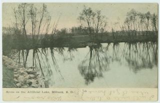 080307 Scene on Artificial Lake Milbank SD Postcard 1910