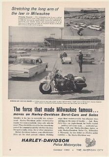  Davidson Police Solo Servi Car Motorcycle Milwaukee Stadium Print Ad