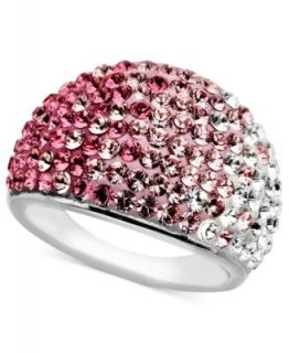 Kaleidoscope Sterling Silver Ring, Pink Crystal Ring with Swarovski