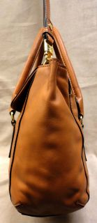 Authentic Milly Tan Genuine Leather Mina Luggage Satchel Handbag MSRP