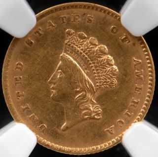 1854 Type 2 Gold Indian Princess $1 Coin NGC AU58