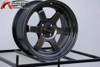 16x8 Rota Grid V 4x100 20 Hyper Black Wheel Fits Civic MR2 XB