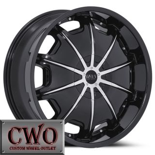 24 Black Status Opus Wheels Rims 6x139 7 6 Lug Chevy Tahoe Escalade