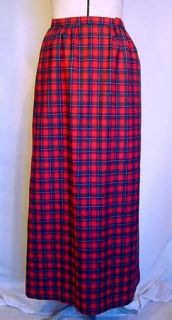 Lovely Pendletown Tartan Plaid Wool Maxi Skirt W28