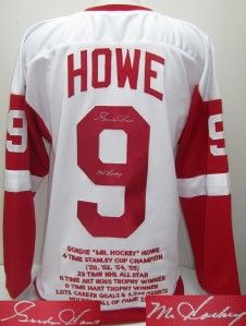 Howe Signed Detroit Red Wings Custom White Stat Jersey SI