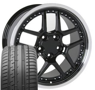 17 18 9 5 10 5 Black Corvette Z06 Rivet Wheels Conti Tires Rims Fit