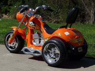 Kids Orange Ride on Chopper Power Motorcycle 12V Wheels