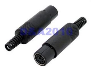 Female 6 Pin 6P Jack Mini DIN Mini DIN Cable Connector Adapter