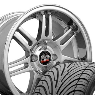 10 Chrome 10th Anniversary Wheels ZR Tires Rims Fit Mustang® GT 79 93