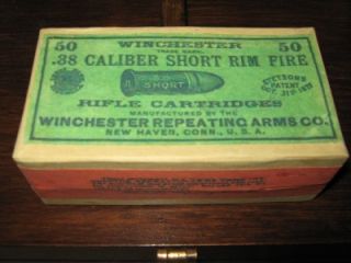 Authentic Replica Winchester .38 Rim Fire Short Cartridge Box 38RF