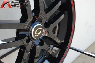 G817 Wheel 5x112 114 3 38 Black Red Rim Fits Jetta TSX Accord