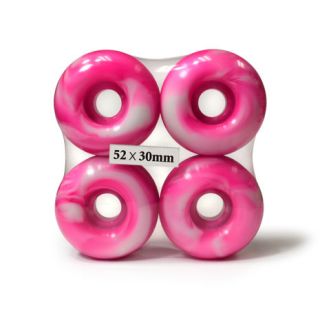 Deal of Blank 52mm Swirl Pink White Skateboard Wheels Set of 4