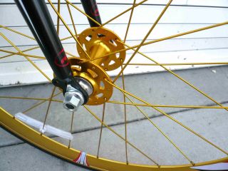 Fixed Gear Alloy Road Bike 53 cm w Deep 50cm Rims Gold Handlebar Matt