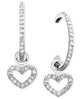 Victoria Townsend Diamond Earrings, Sterling Silver Diamond Heart