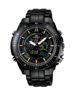 Casio Watch, Mens Digital Analog Edifice Black Label Ion Plated
