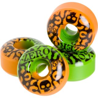 Zero Skull 52mm Skateboard Wheel   Leopard Orange / Green   Chris Cole