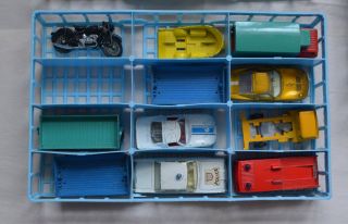 Lot of 3 Matchbox Mini Cases (1969) +61 Cars (mostly Lesney, Superfast