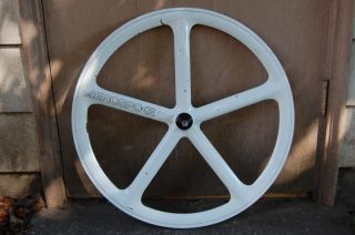 Aerospoke Rear Track Wheel 700c Clincher White 120mm Carbon Fixed Gear