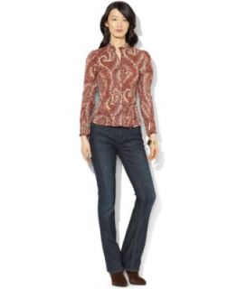 Lauren Jeans Co. Long Sleeve Paisley Print Blouse & Bootcut Jeans