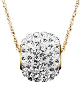 14k Gold Crystal Accent Ball Necklace   Necklaces   Jewelry & Watches