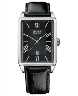 Hugo Boss Watch, Mens Black Leather Strap H1003   All Watches