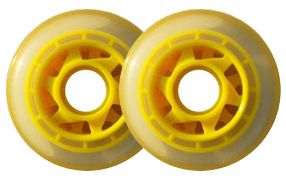 Clear Yellow Inline Ripstick Wheels 77mm 78A 2 Pack