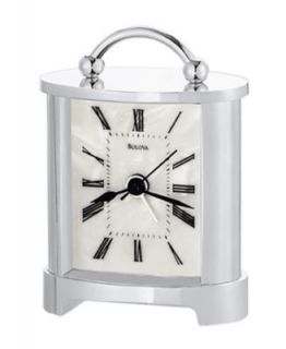Bulova Clock, Silver Tone Tabletop Alarm