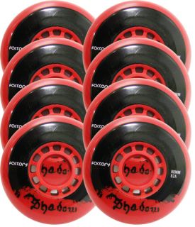 80mm 82A Outdoor Hockey Wheels 8 Pack Factory Shadow Red Inline Skate