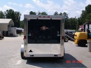6x10 V Nose Enclosed Motorcycle Cargo Trailer Ramp Door