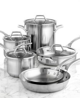 Calphalon AccuCore Stainless Steel Cookware Set, 10 Piece Multiply