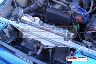 Godspeed AE86 4AGE SR5 GTS Aluminum 2 Row Racing Radiator Slim Fan x 2