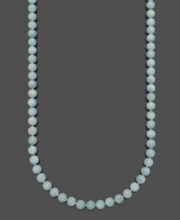 Sterling Silver Necklace, 24 Aquamarine Bead Necklace (220 ct. t.w.)