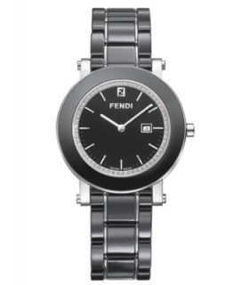 Fendi Watch, Womens Diamond Dial (1/4 ct. t.w.) Black Ceramic and
