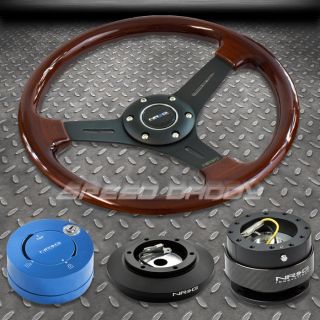 NRG Wood Steering Wheel Hub Carbon Quick Release BL Lock Kit 86 93