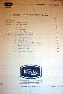 Kirby Service Manual for Heritage II Aid on 1CB Lgii