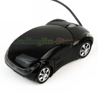 USB 3D Black Car Shape Optical Mouse Mice for Laptoppc