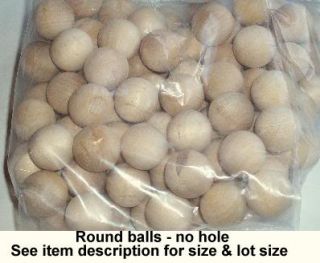 Round Miniature Wooden Balls 50pc Lot S