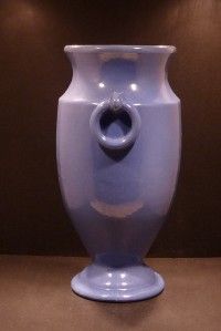 Pfaltzgraff Pottery Blue Vase Ring Handles