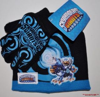 New Skylanders Giants Jet Vac Winter Knit Hat Gloves Mittens Set Size