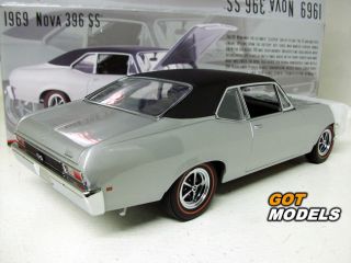 1969 Chevrolet Nova 396 SS 1 18 Scale Model by GMP Models in Silver