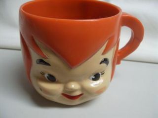 Vintage 70s Pebbles Flinstones Figural Plastic Mug Cup