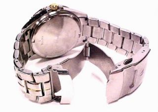 Bulova Marine Star Black Dial Bezel Steel Watch Women