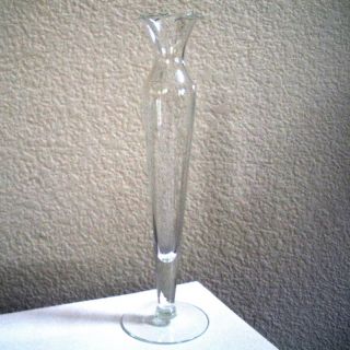 Heritage Crystal Etched Glass Bud Vase 9 75 Tall Fluted Rim