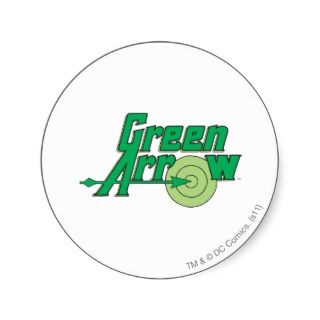 Green Arrow Logo Round Stickers