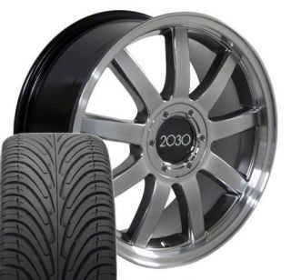 18x8 Deep Dish RS4 Hyper Wheels Rims Nexen N3000 ZR Tires Fit Audi