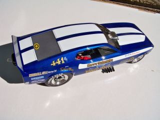 18 Autoworld 1971 Ford Mustang Blue Max Supercharged Funny Car
